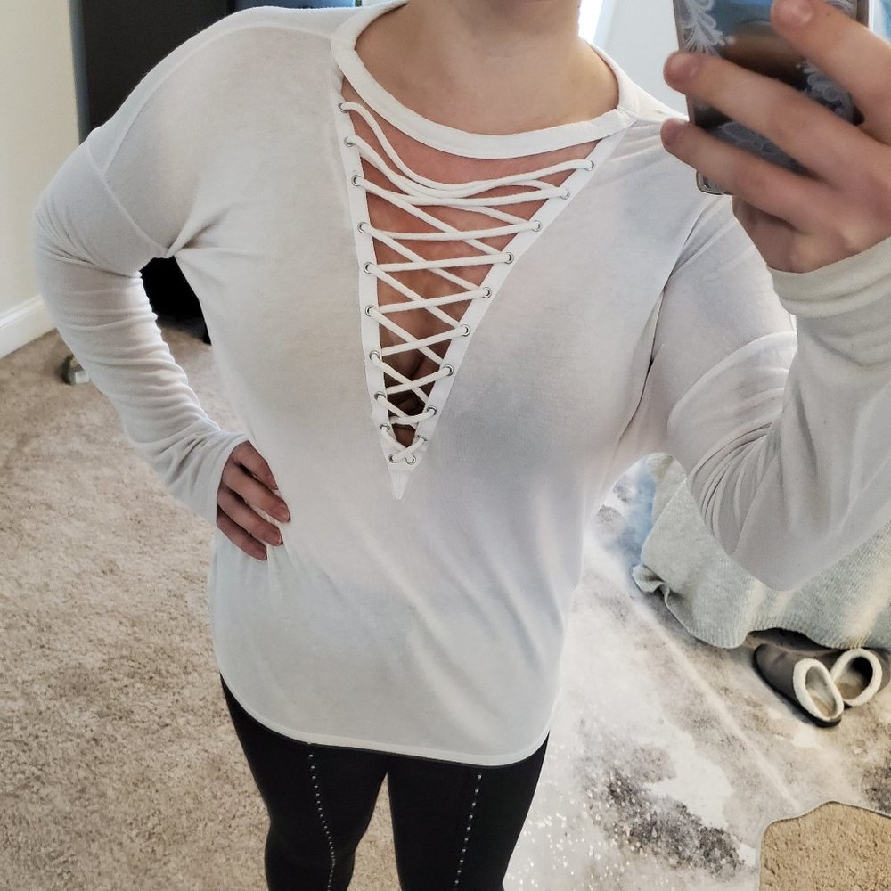 Front Laced Long Sleeve T-Shirt